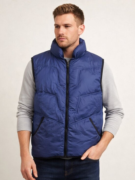 Exo Polo Other - Men's Down Vest Exo Polo Size Medium Puffer Quilted Full Zip Travel Outdoor